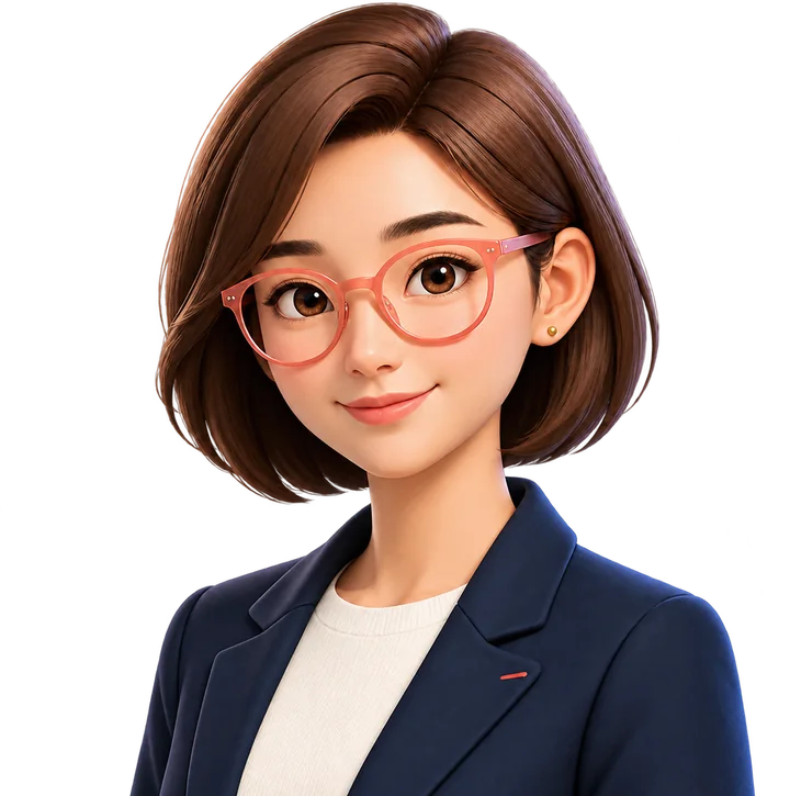 Nova 的形象：一位戴眼镜、穿藏蓝西装的职业女性